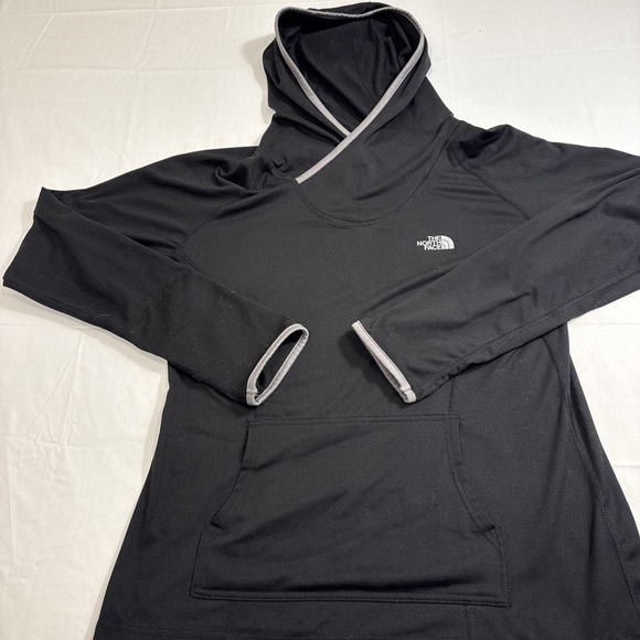 The North Face Hoodie Black Long Sleeve Stretch Vapor Wick Pullover WOMEN LARGE - Picture 1 of 8